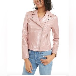 Bar III Faux-Leather Moto Jacket, SZ L